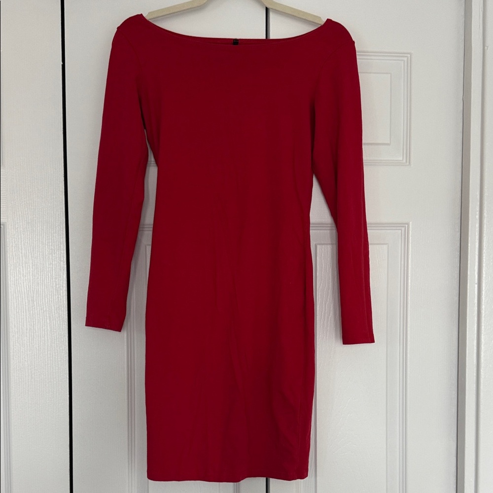 Elegant Red Off-Shoulder Dress